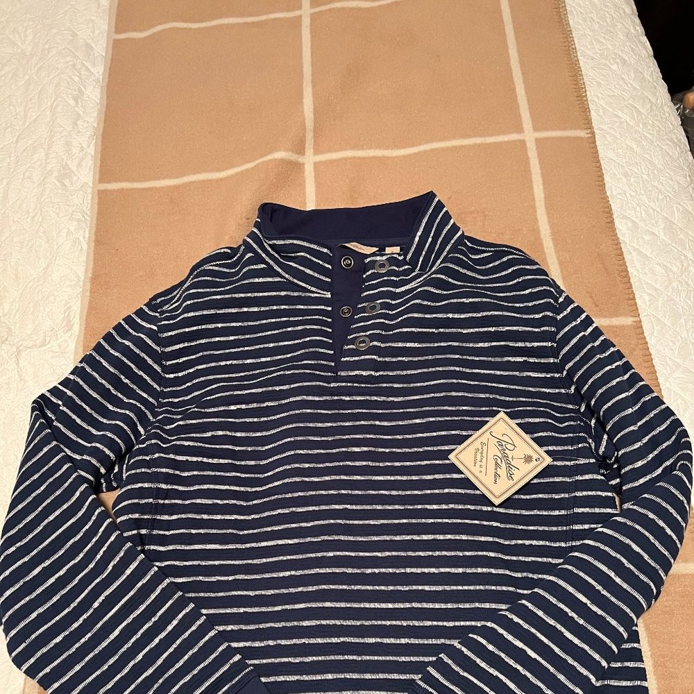 Paradise Collection Blue Striped Pullover Men's Medium